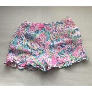 Lilly Pulitzer Girls Pull On Shorts Size L (8/10) Colorful Elastic Waistband
